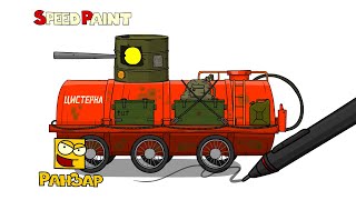 Превью: РанЗар рисует Танк из мусора speed paint