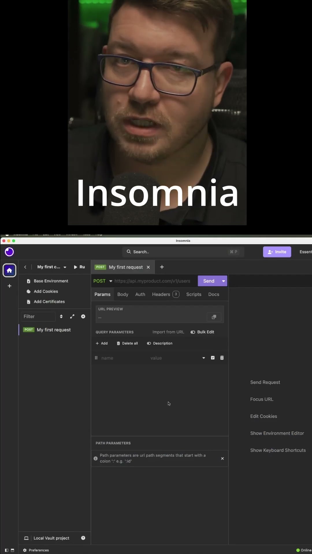 Превью: Insomnia - замена Postman #it #coding #programming #программирование