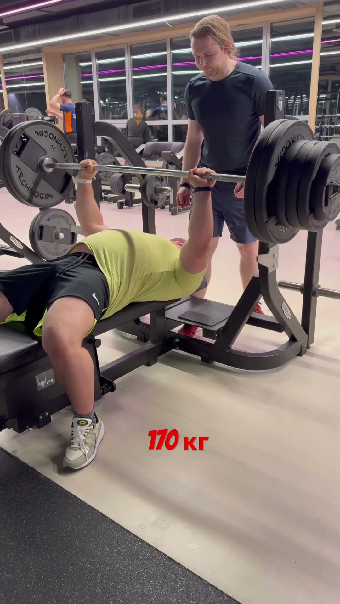 Превью: Жим лежа 170 кг на 5 раз чисто #rammstein #metal #rock #marakasi #motivation #жимлёжа #gym #спорт