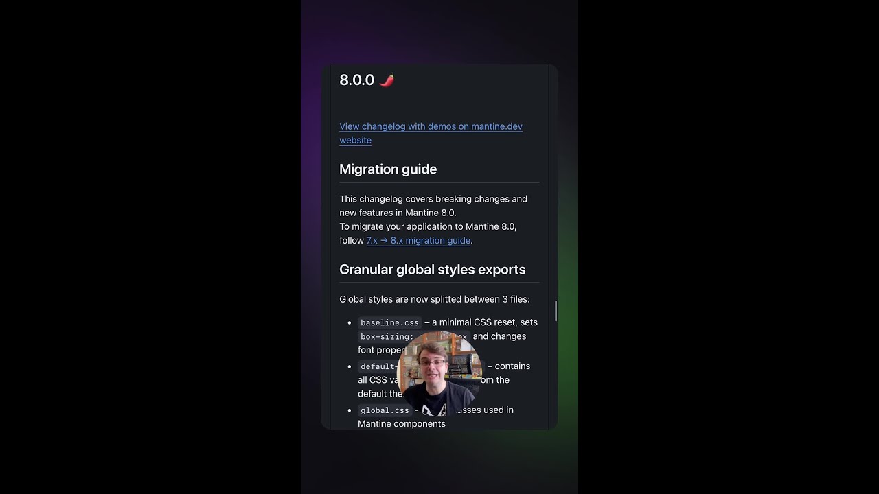 Новости разработки | Mantine v8.0.0 | #react #reactlib #frontend