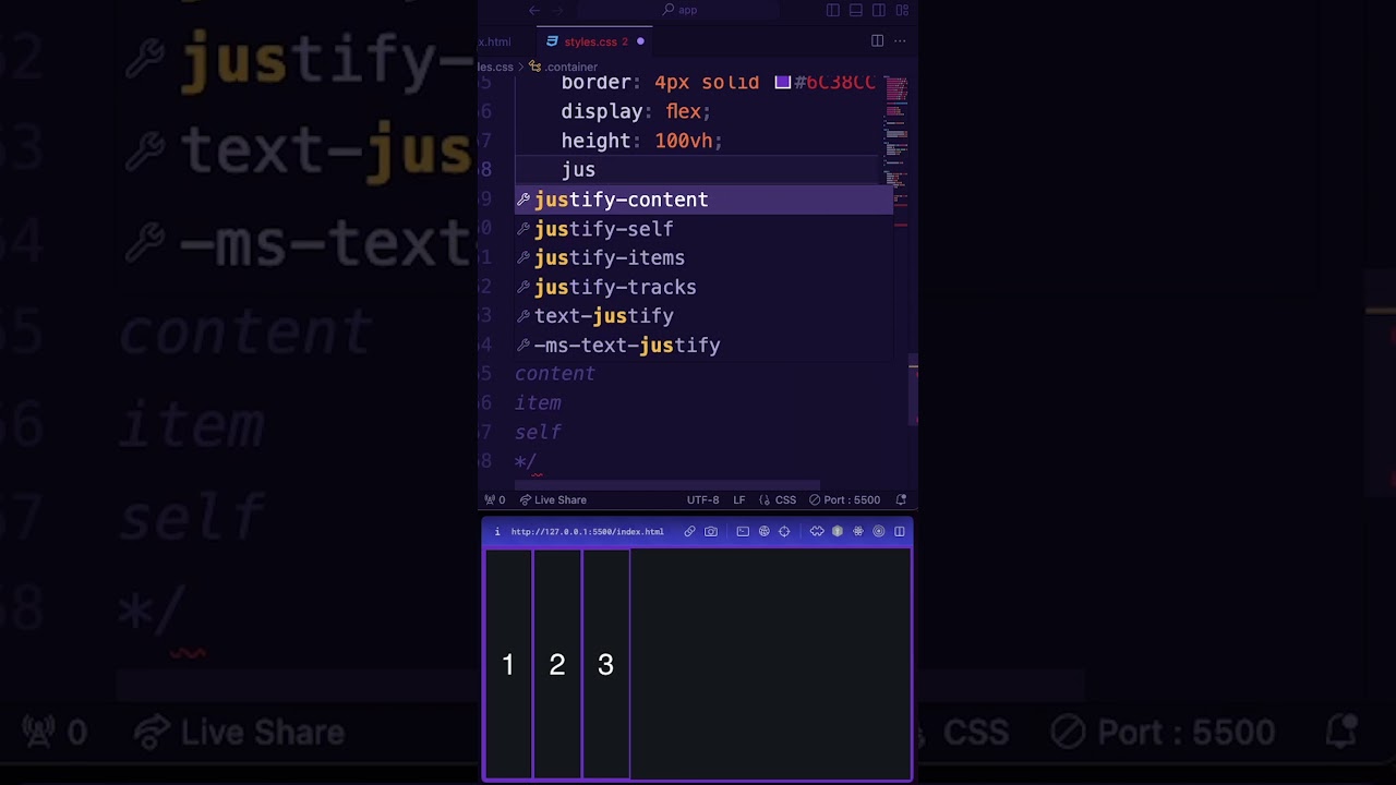 CSS: flexbox align justify items content self