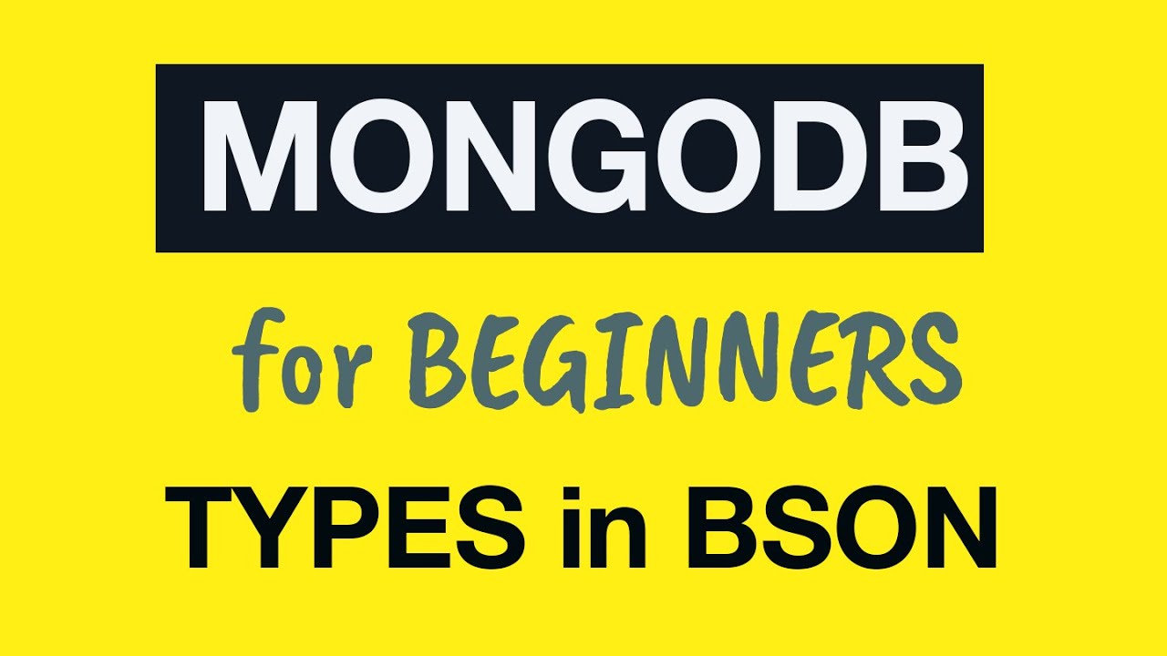 MongoDB Tutorial for Absolute Beginners :  15 How types are stored in BSON?