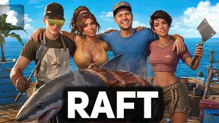 Превью: Лучшая защита от акул это они 🦈 Raft [PC 2018] #4