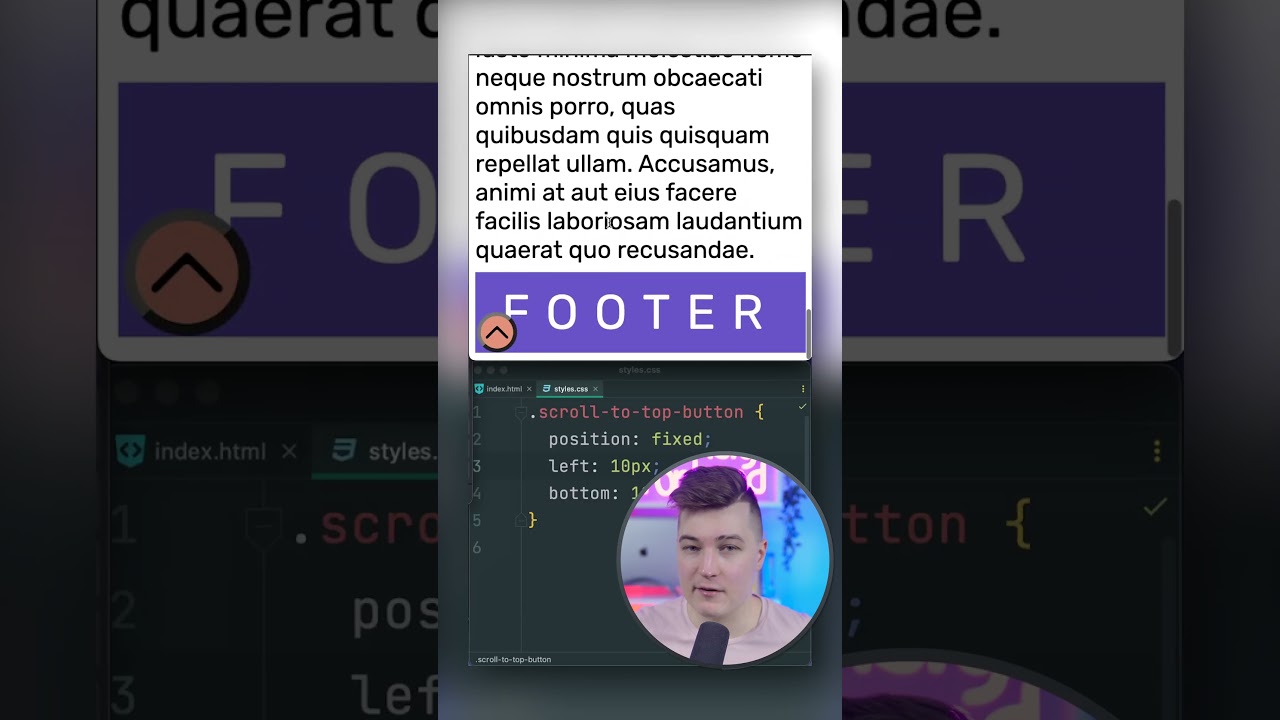 CSS Position sticky для кнопки «Scroll to top» #frontend #фронтенд #css