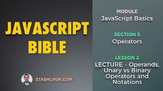 Превью: 02: LECTURE - Operands, Unary vs Binary Operators and Notations (JAVASCRIPT BASICS - Operators)