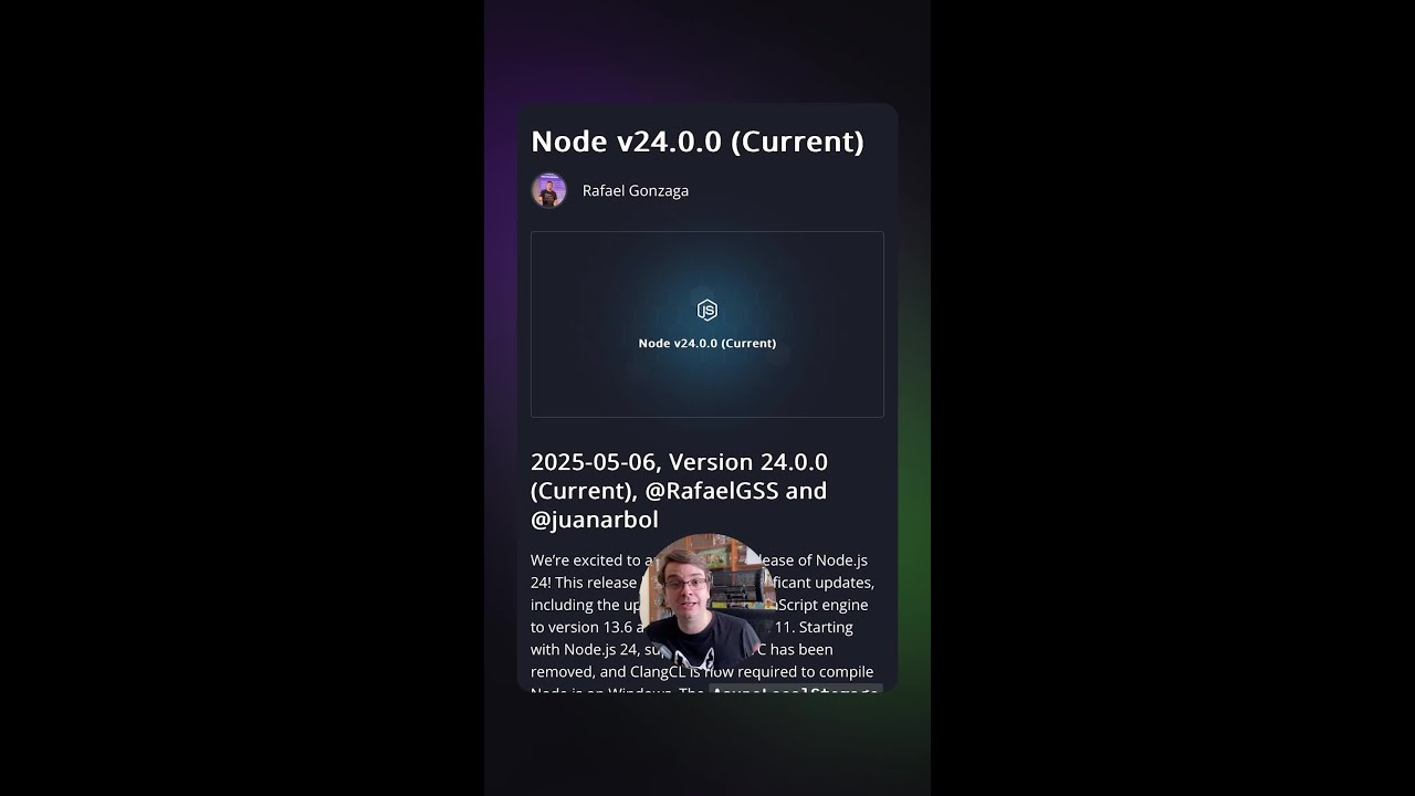 Новости разработки | Node v24.0.0 (Current) | #node #backend #javascript
