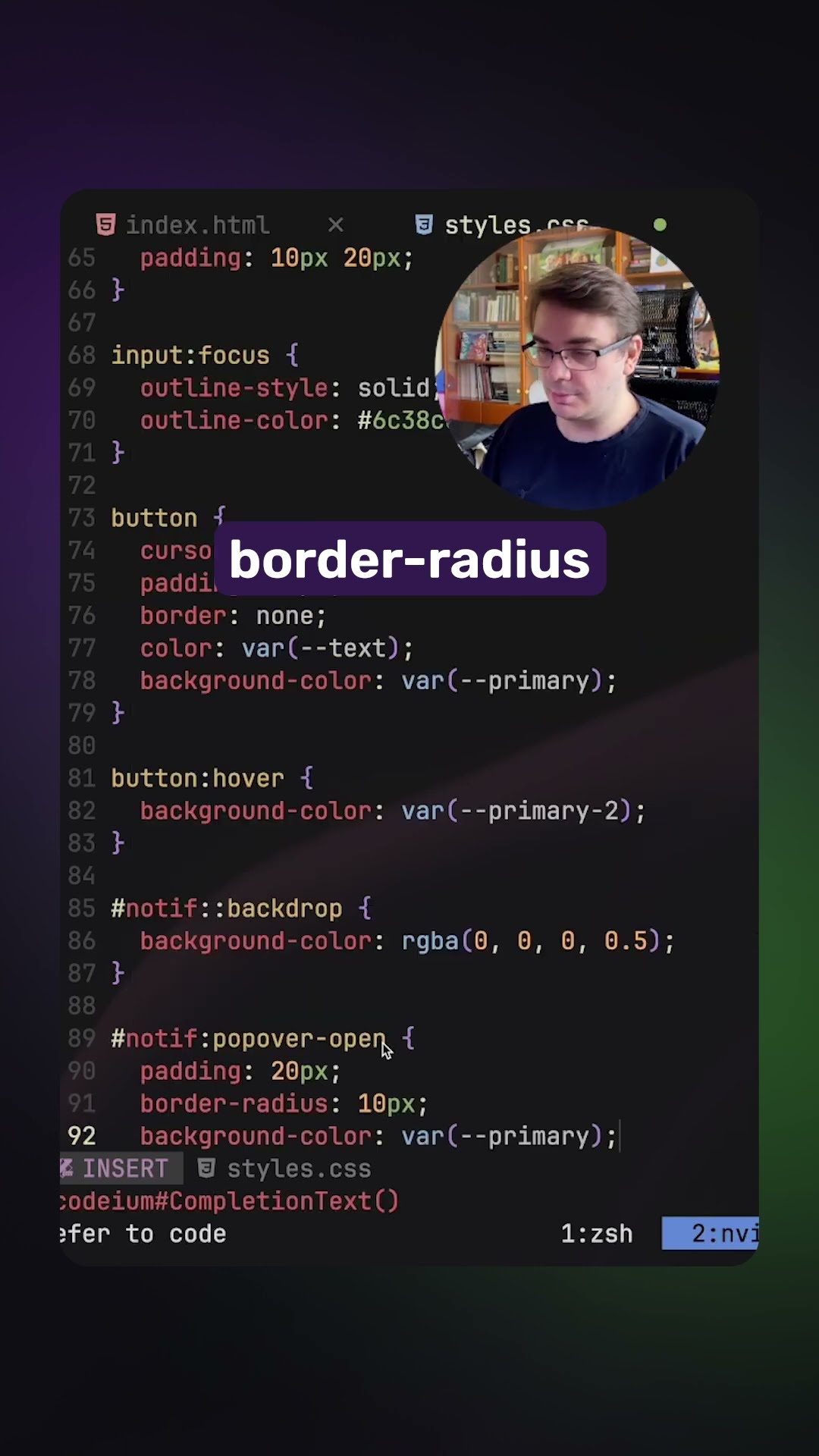 Превью: Стилизация поповера на чистом CSS #css #html #web #js #javascript #frontend