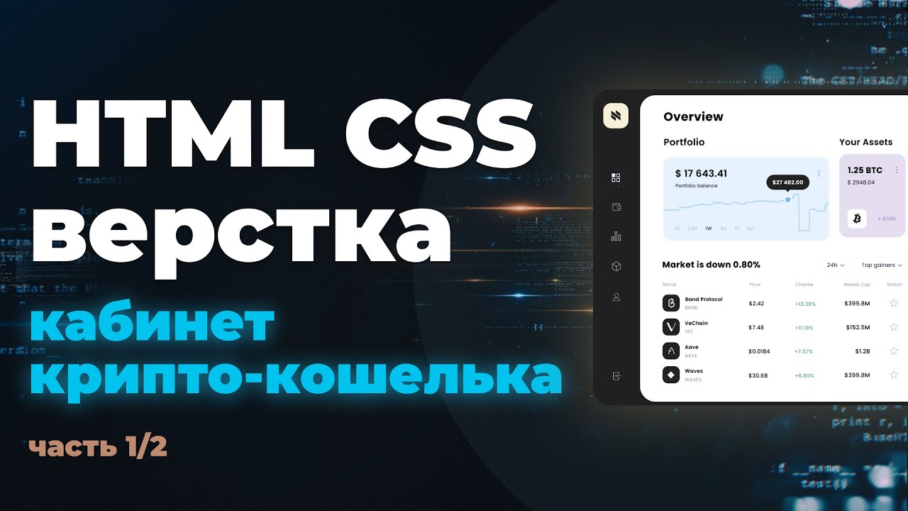 HTML CSS верстка. Практика. Верстаем онлайн кабинет крипто-кошелька