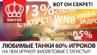 Превью: ЛЮБИМЫЕ ТАНКИ 60% ИГРОКОВ | НА ЧЕМ ИГРАЮТ ФИОЛЕТОВЫЕ СТАТИСТЫ?!