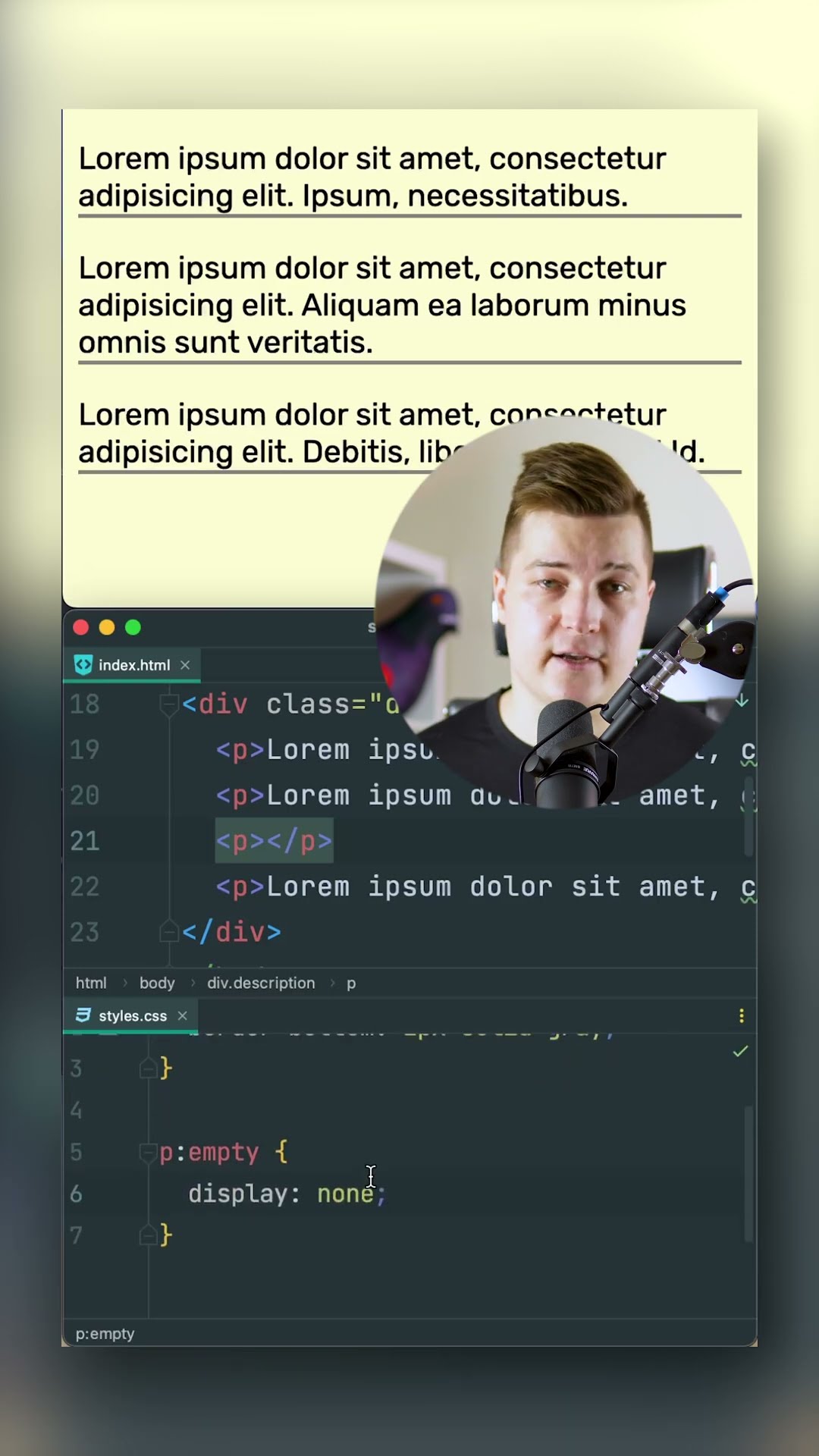 Превью: CSS • Как выбрать пустой элемент — :empty()