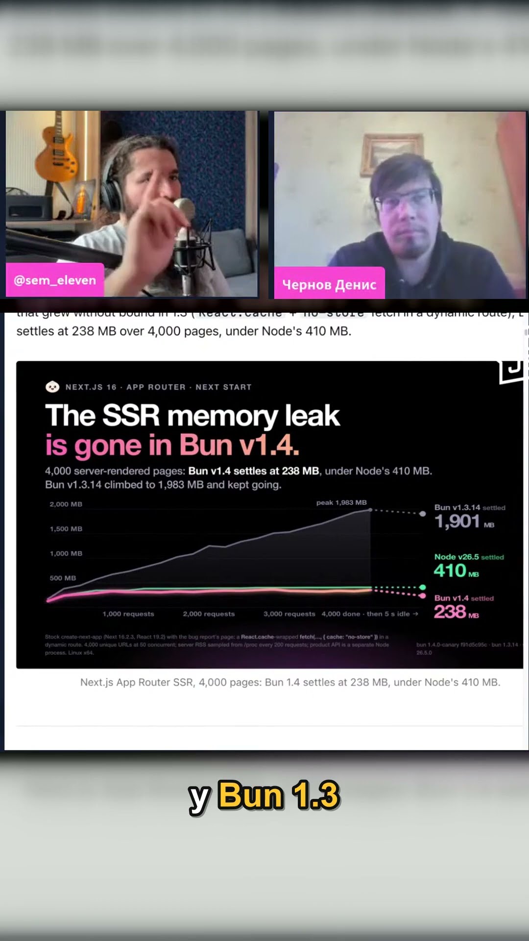 Превью: Bun 1.3: 2 ГБ памяти на SSR #programming #holyjs #js #javascript