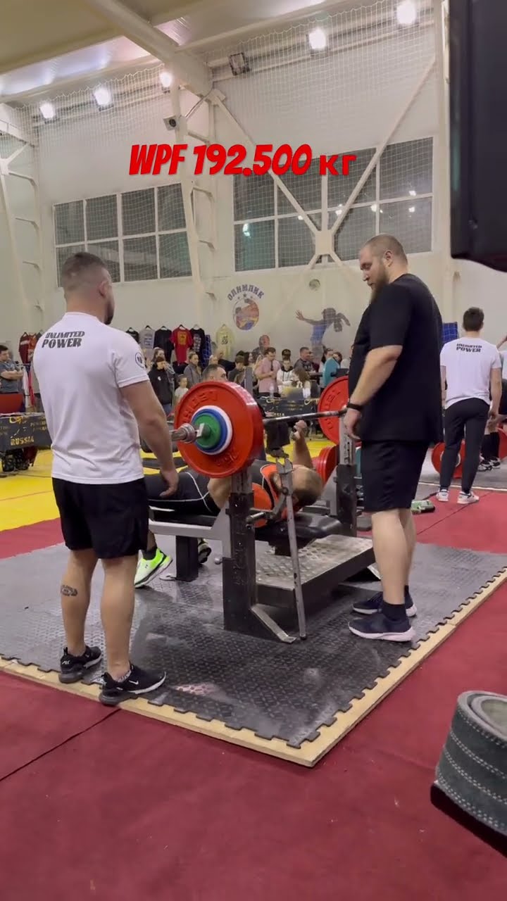 Превью: 192.5 кг жим лежа в соревновании wpq 2025 декабрь #жимлёжа