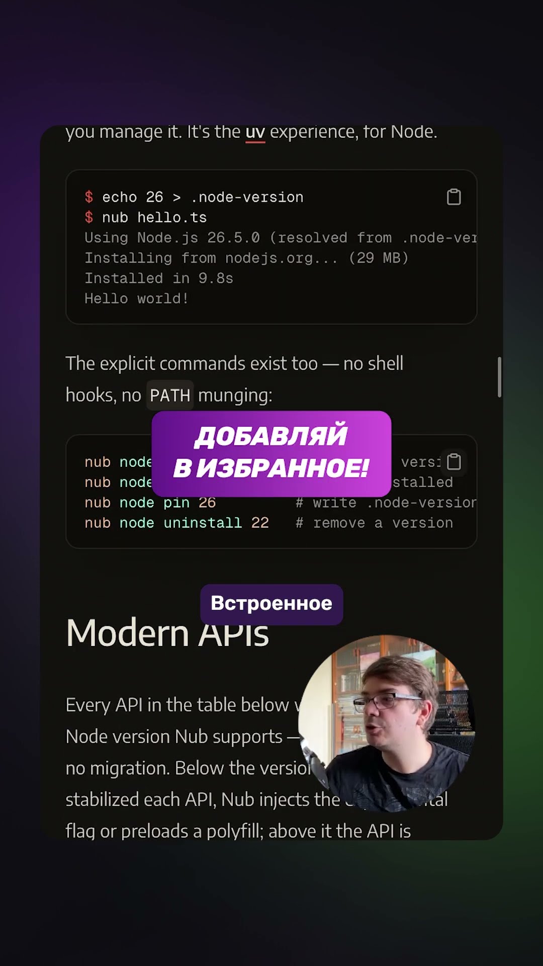 Превью: ⚡ Вышел Nub — быстрый CLI для Node.js на Rust!