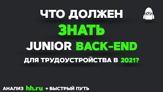 Превью: Что должен знать JUNIOR BACKEND разработчик? Подробный план