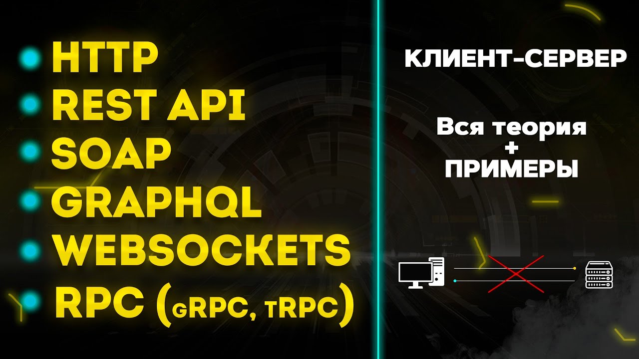 Что такое Rest API (http)? Soap? GraphQL? Websockets? RPC (gRPC, tRPC). Клиент - сервер. Вся теория