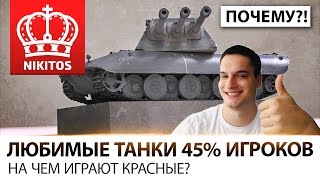 Превью: ЛЮБИМЫЕ ТАНКИ 45% ИГРОКОВ | НА ЧЕМ ИГРАЮТ КРАСНЫЕ?