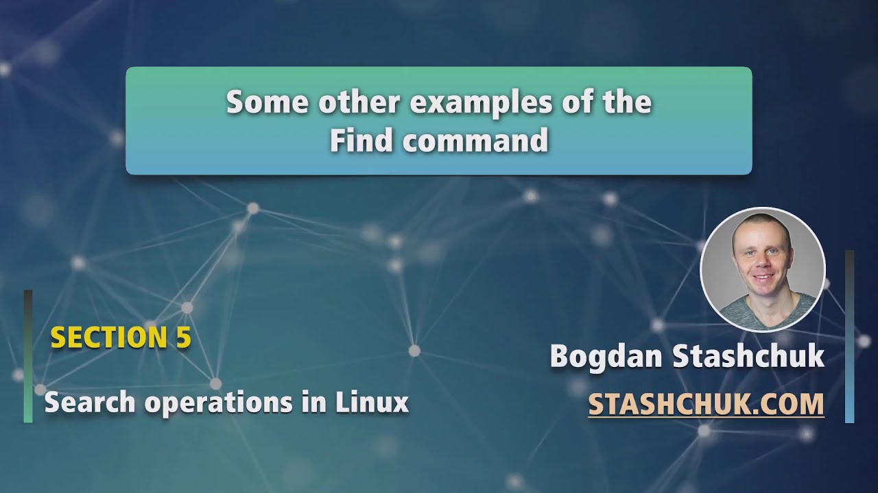 Linux Tutorial: 36 Some other examples of the Find command