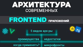 Превью: Архитектура современных FRONTEND приложений. 5 видов. Преимущества и недостатки