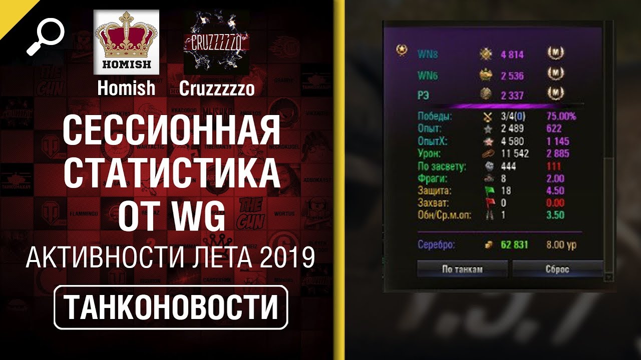 Сессионная Статистика от WG и Активности Лета 2019 - Танконовости №319 - От Homish и Cruzzzzzo [WoT]