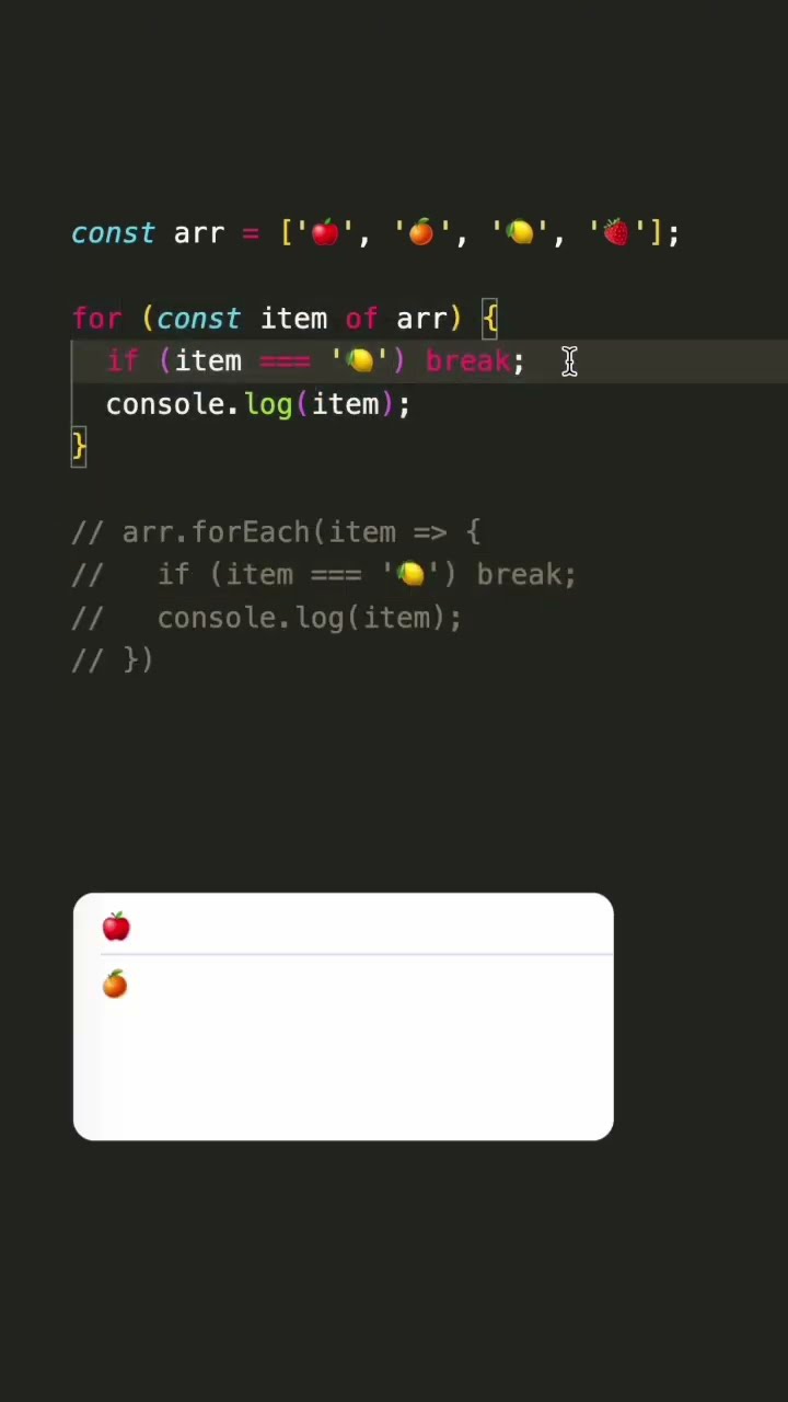 Превью: 🤷‍♂️ break не работает! #javascript #js #frontend #programming