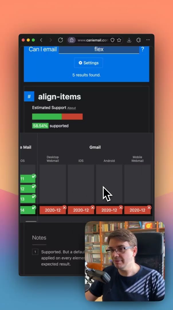 Превью: Caniemail - проверка совместимости CSS