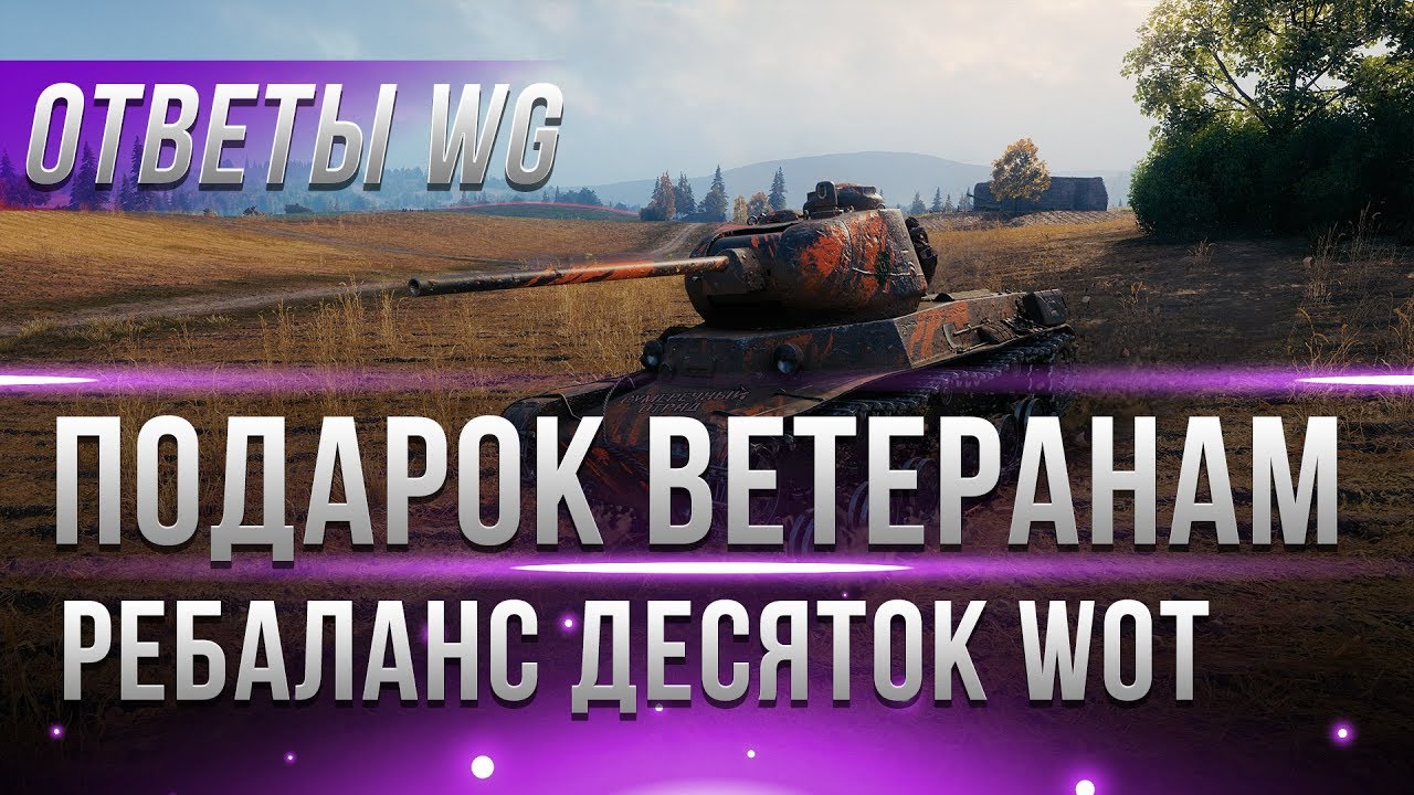 ПОДАРОК ДЛЯ ВЕТЕРАНОВ WOT ОФИЦИАЛЬНО, РЕБАЛАНС ДЕСЯТОК! МЕНЬШЕ РАНДОМА, ОТВЕТЫ WG