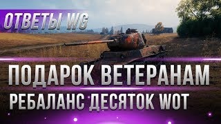 Превью: ПОДАРОК ДЛЯ ВЕТЕРАНОВ WOT ОФИЦИАЛЬНО, РЕБАЛАНС ДЕСЯТОК! МЕНЬШЕ РАНДОМА, ОТВЕТЫ WG