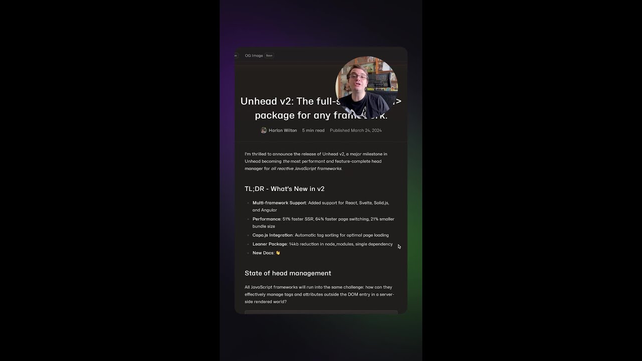 Новости разработки | Unhead v2 | #javascript #typescript #vue #react #svelte #angular #solid #nuxt
