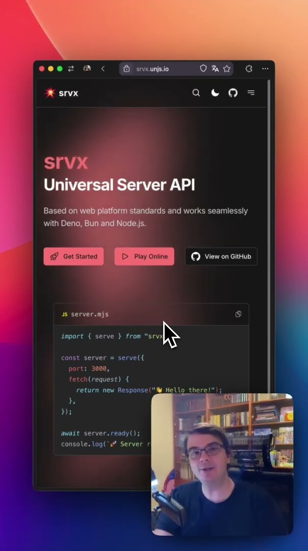 Превью: Srvx - универсальный серверный API для Bun, Deno, Node