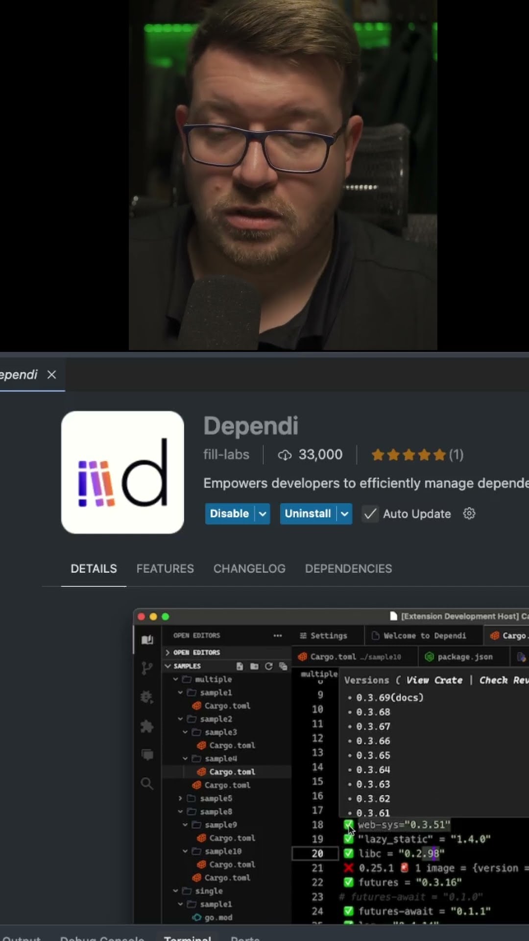 Превью: Dependi - плагин для VSCode #it #coding #programming #программирование #vscode