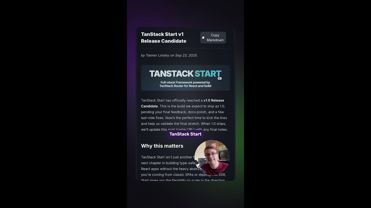 TanStack Start добрался до Release Candidate! #fullstack #framework #react #tanstack #devnews