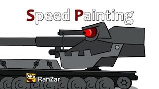 Превью: Speed Painting. Waffenträger auf E 100. RanZar. Рандомные Зарисовки.