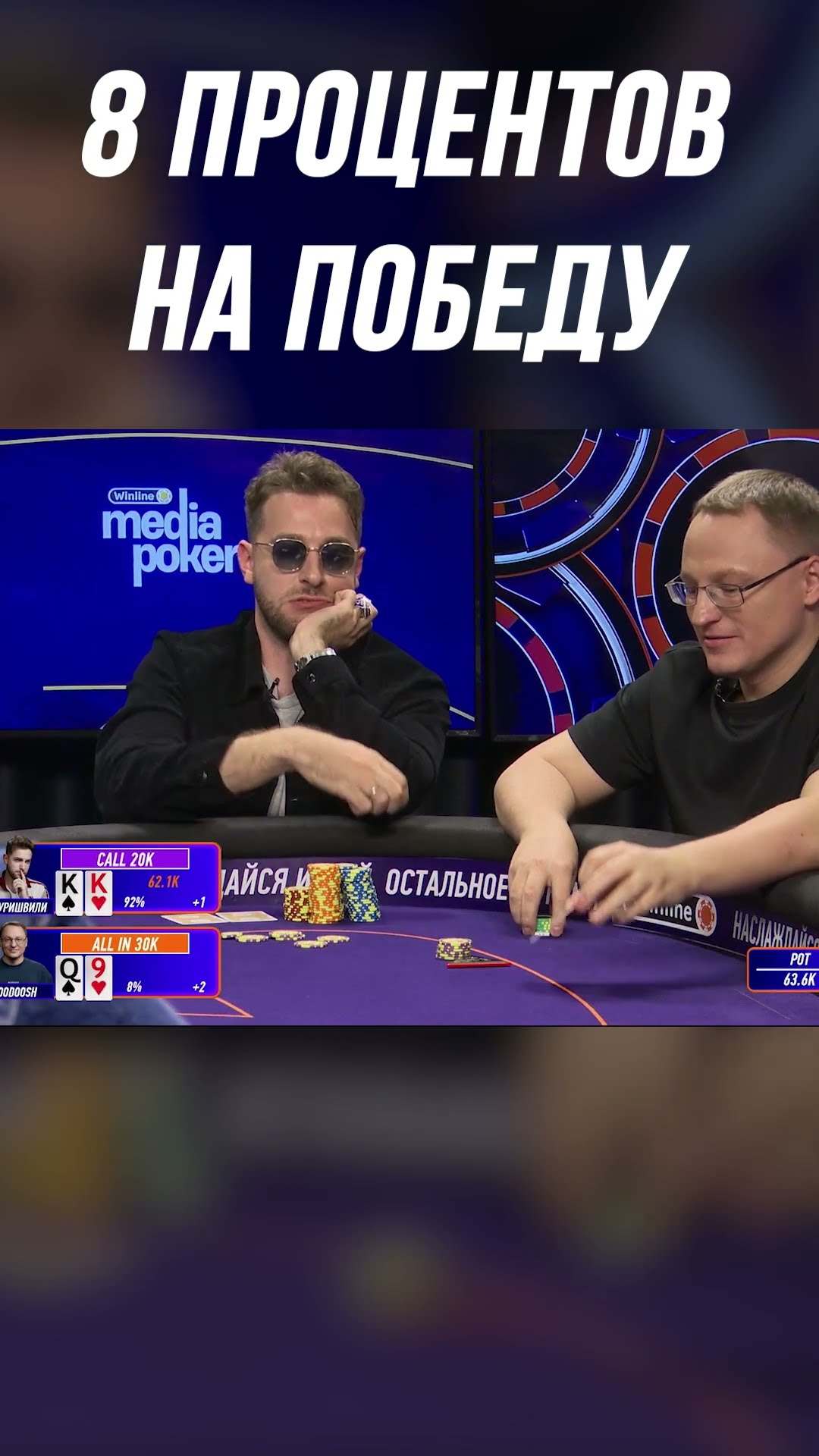 Превью: КАМБЭК ВУДУША ПОСЛЕ 4х ДОКУПОВ | МЕДИА ПОКЕР #shorts #poker