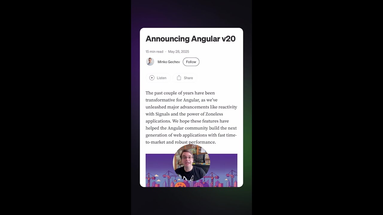 Новости разработки | Angular v20 | #angular #javascript #frontend