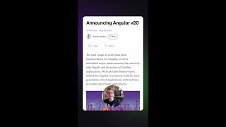 Превью: Новости разработки | Angular v20 | #angular #javascript #frontend