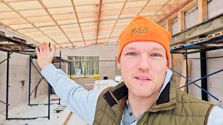 Превью: СКЕЛЕТ КРЫШИ ГОТОВ! Стропильная система односкатной крыши