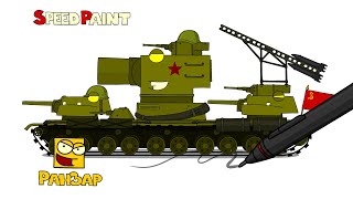 Превью: Рисуем Танк КВ-5бис Советский Монстр РанЗар Speed Paint RanZar