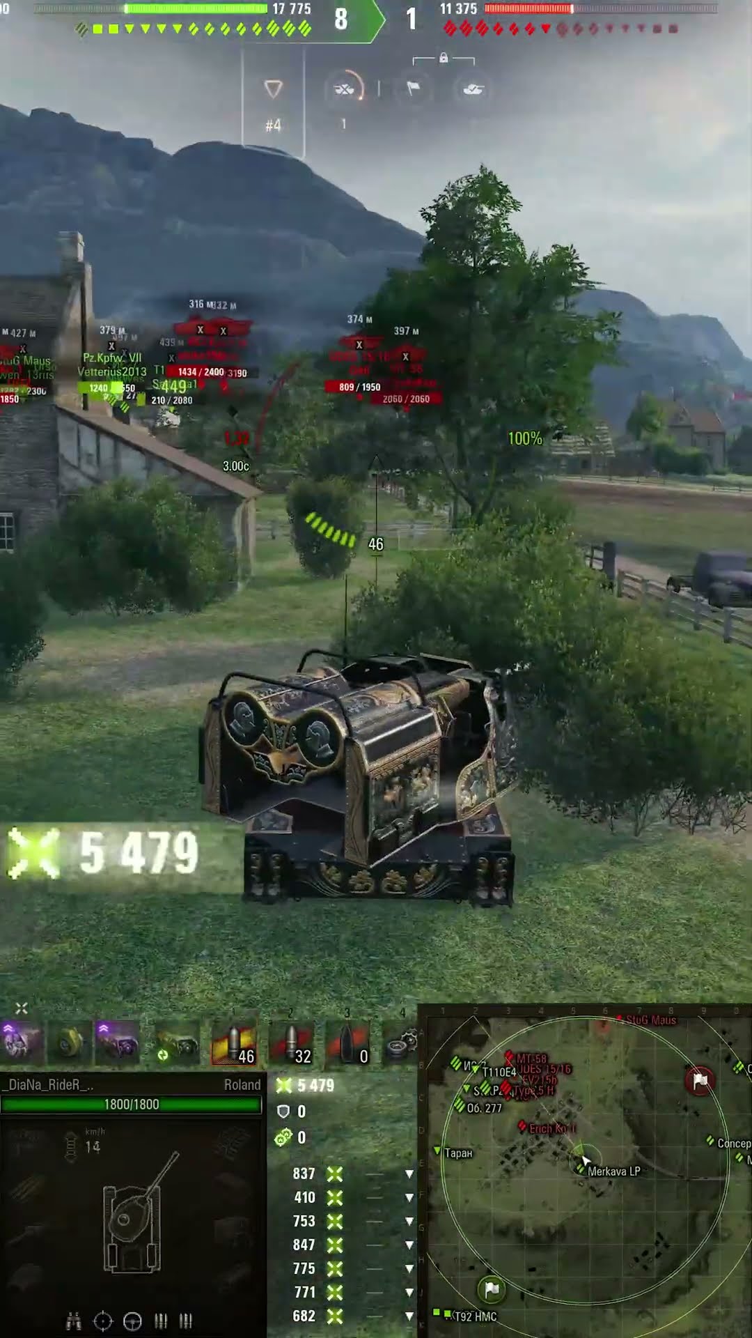 Превью: 10060 НА Roland! РАЗВАЛ КАБИН! #миртанков #wot #worldoftanks