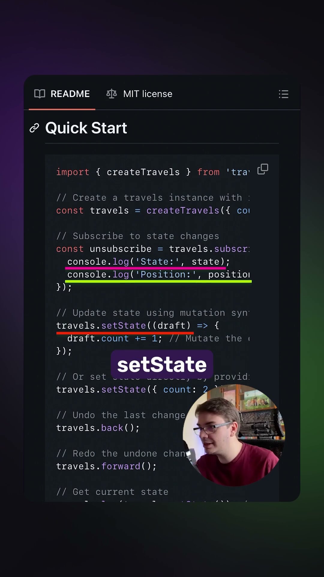 Превью: 🔄 Travels — точечное undo/redo для вашего состояния