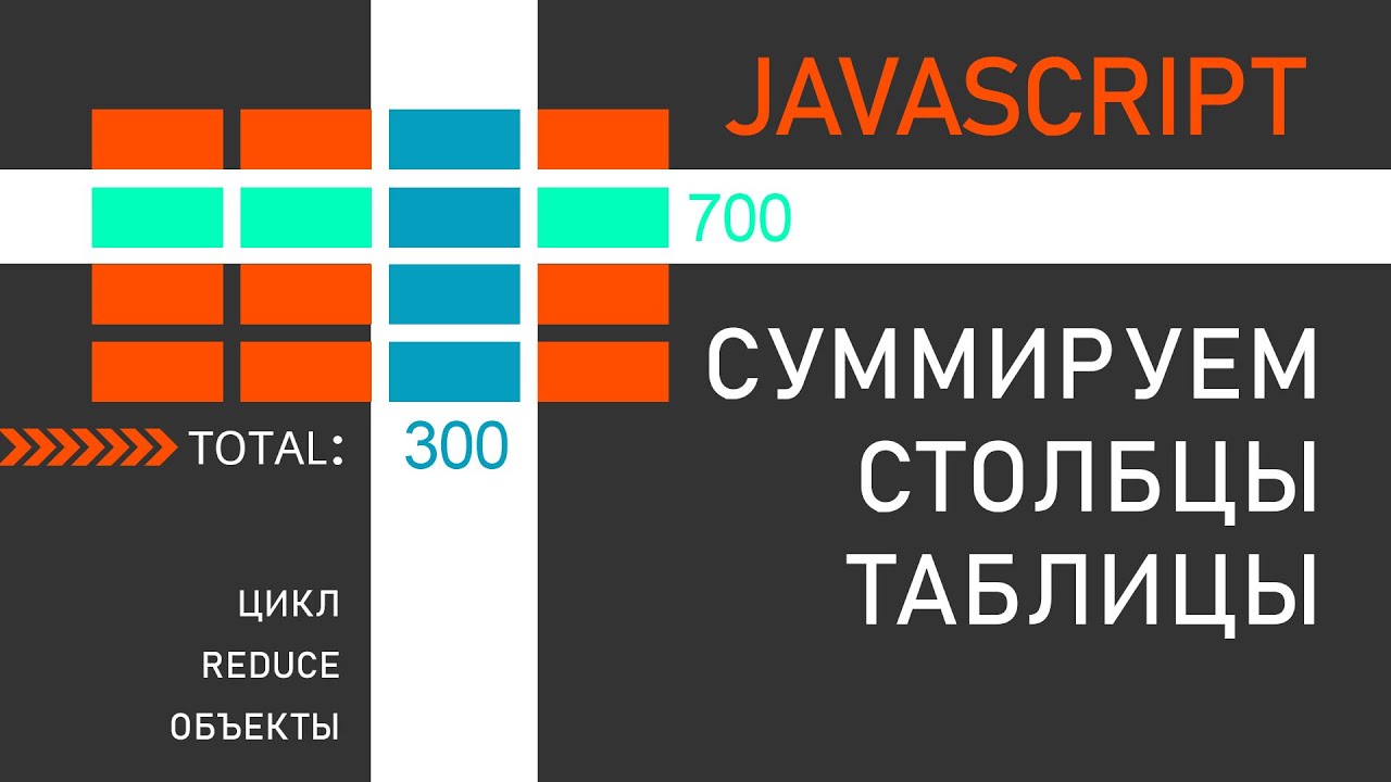 JavaScript суммируем столбцы в таблице - универсальный скрипт